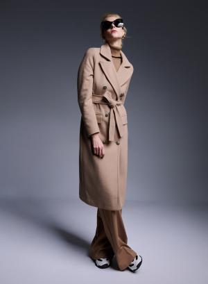 Bouble breasted coat with belt - 25660