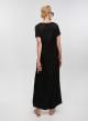 Black silky touch long Dress with short sleeves Tensione In - 3