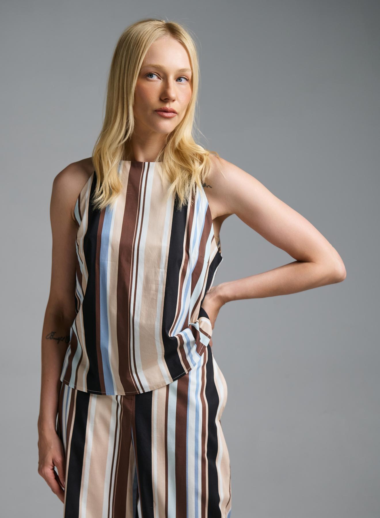 Multy Color striped Top with straps Motel - 3