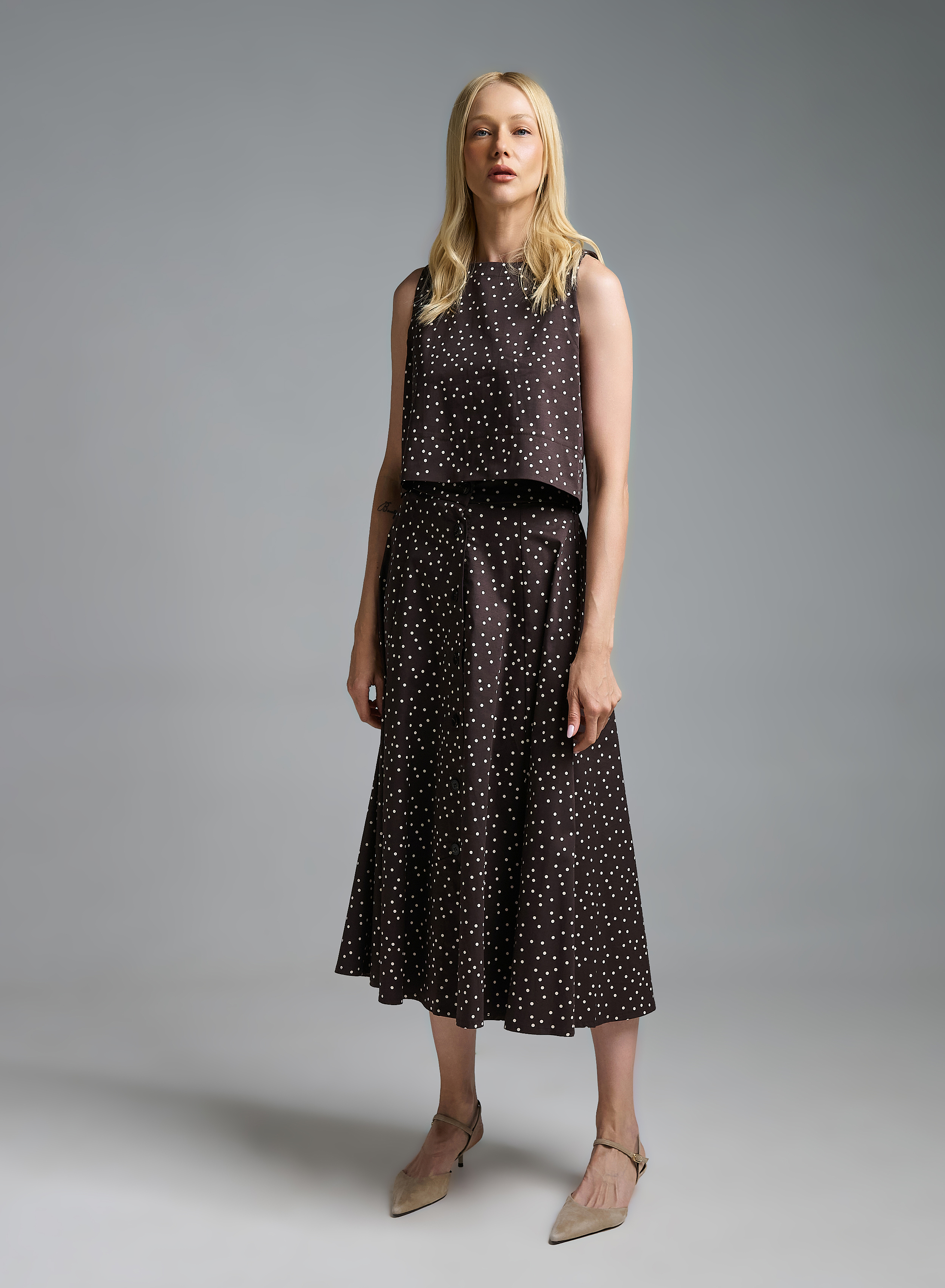 Chocolate polka dot Skirt Motel - 0