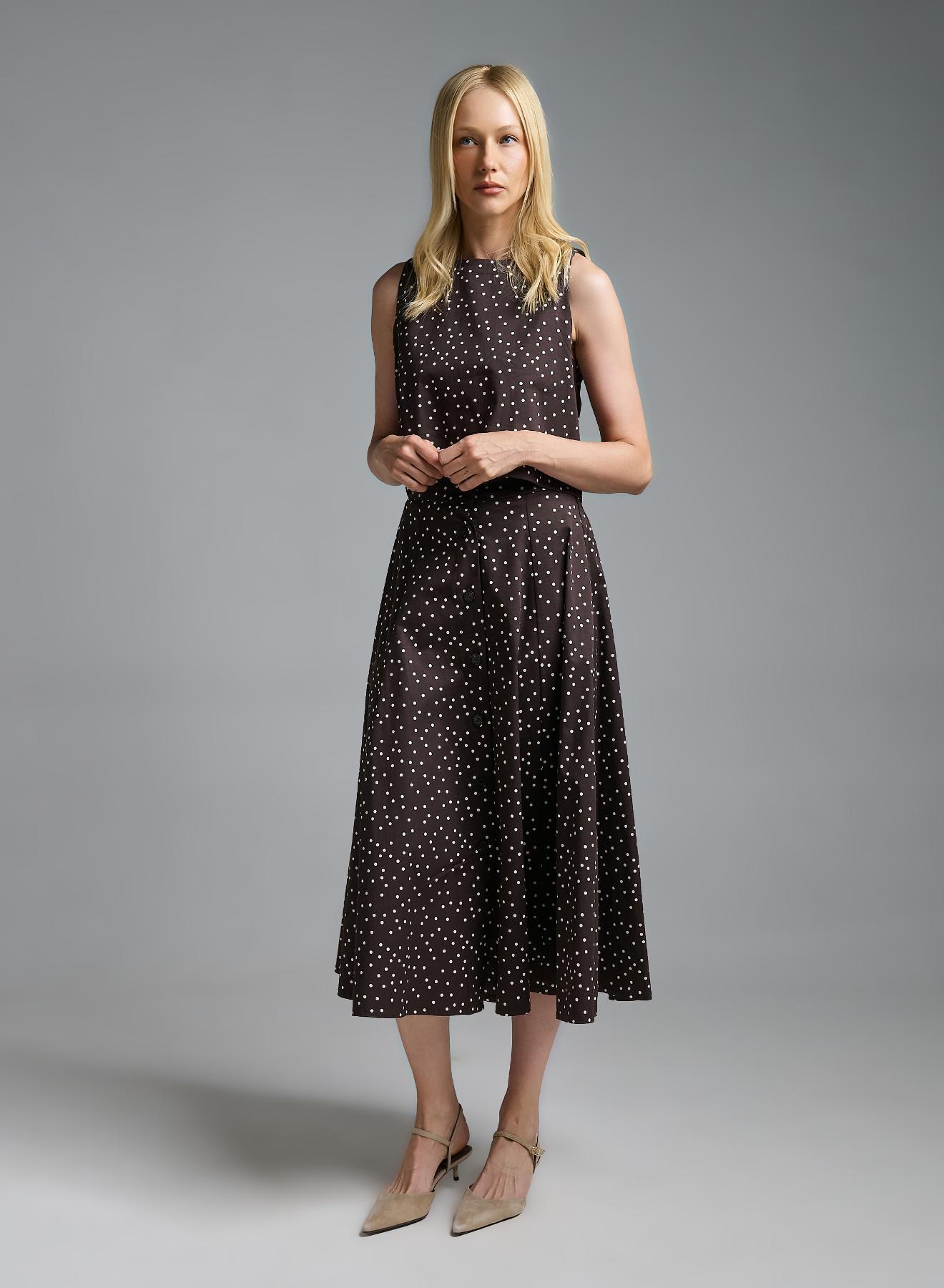 Chocolate polka dot sleeveless Top Motel - 4