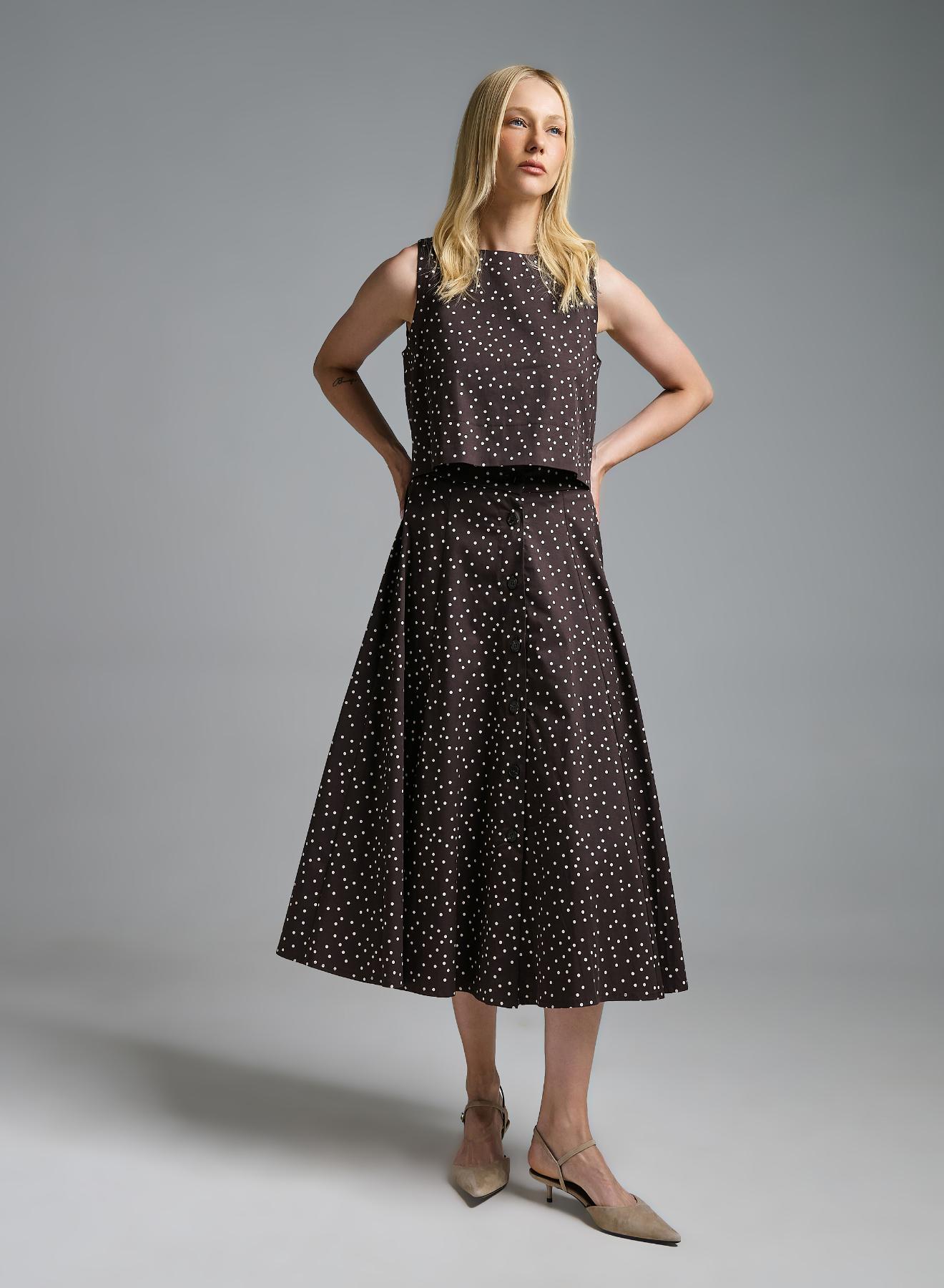 Chocolate polka dot Skirt Motel - 3