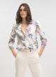 Κρεμ φλοράλ Μπλούζα twill με σχέδια Emme Marella - 3