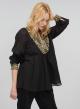 Black-Gold new All Over blouse with long sleeves Greek Archaic Kori - 1
