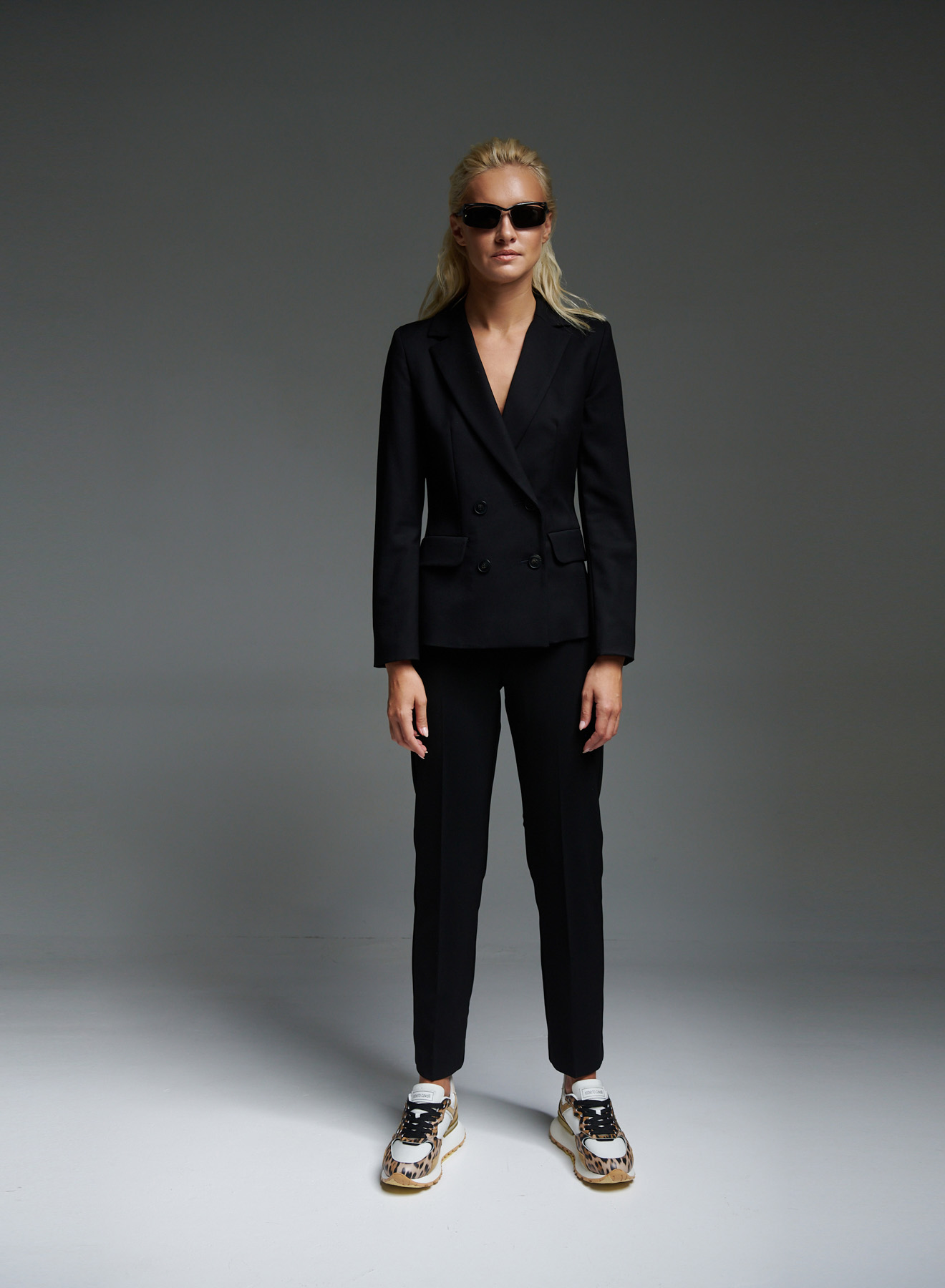 Μαύρο slim fit ελαστικό Παντελόνι Emme Marella - 1