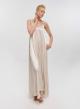 Light Beige silky touch long Dress with straps La Liberta - 2