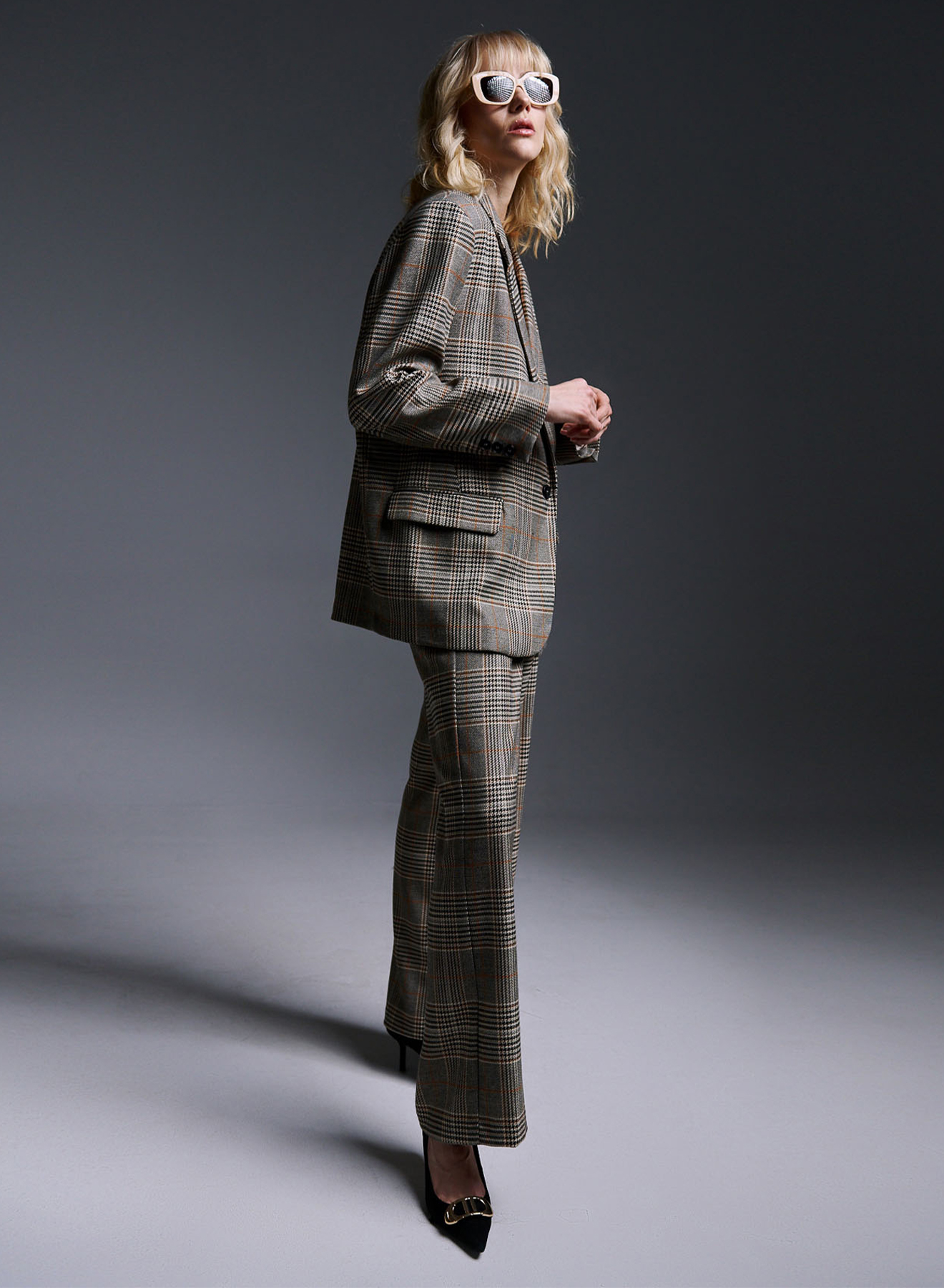 Plaid wide legs Trousers - 1