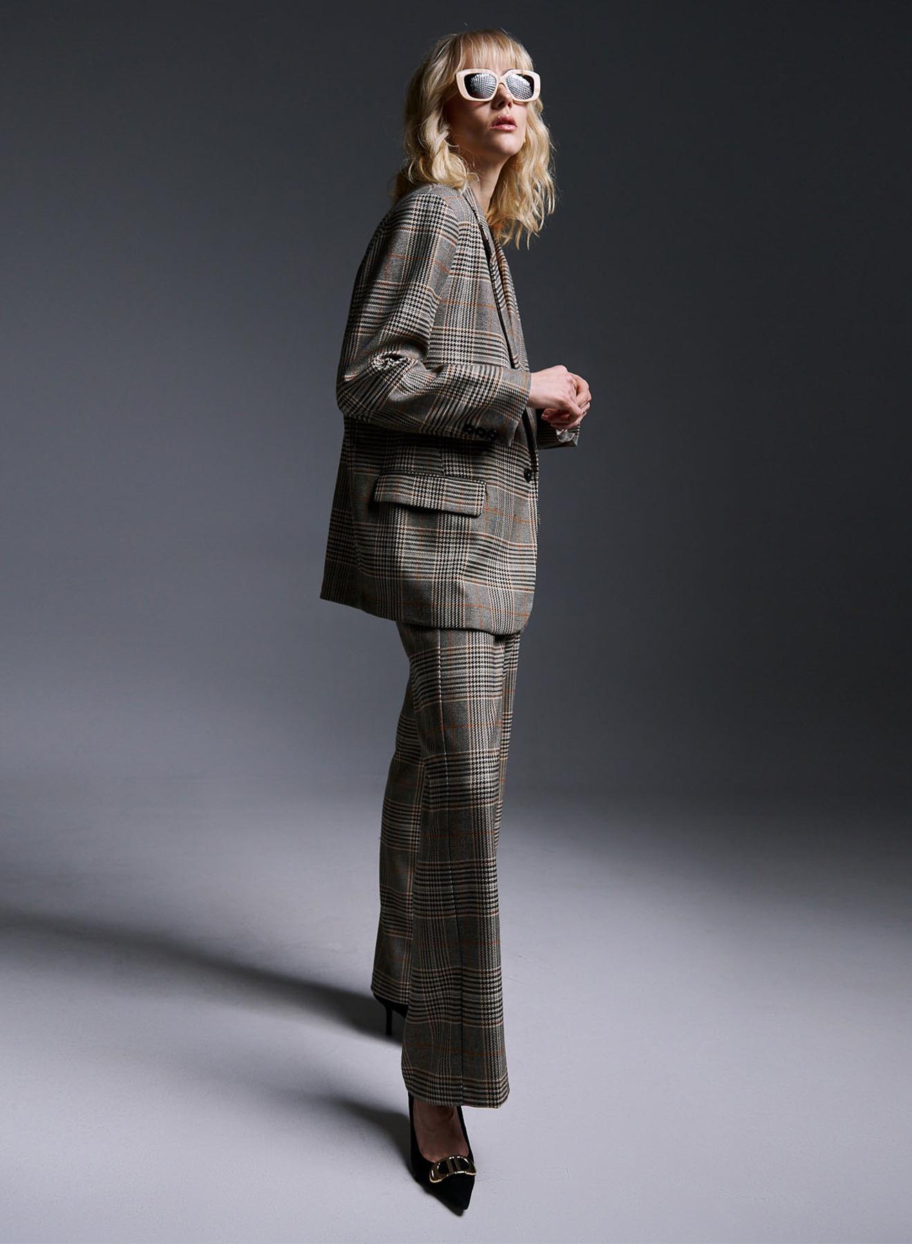 Plaid wide legs Trousers - 2