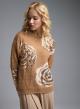 Camel Sweater with round neckline and with sequins Jasmine - 2