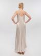 Light Beige silky touch long Dress with straps La Liberta - 1