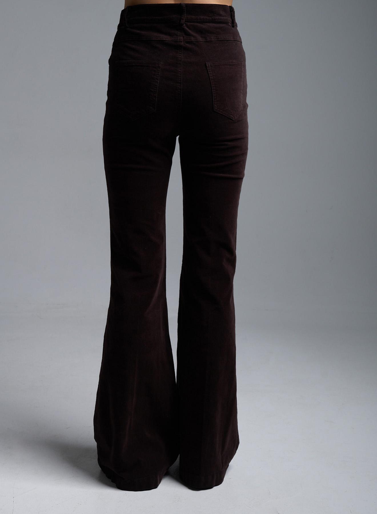 Brown velvet flared Trousers "AROMA" Devotion Twins - 4