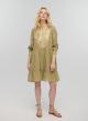 Tea-Gold short new All Over Dress with long sleeves Greek Archaic Kori - 0