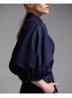 Navy Blue denim Shirt with three quarters balloon sleeves Royal-5