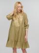 Tea-Gold short new All Over Dress with long sleeves Greek Archaic Kori - 1