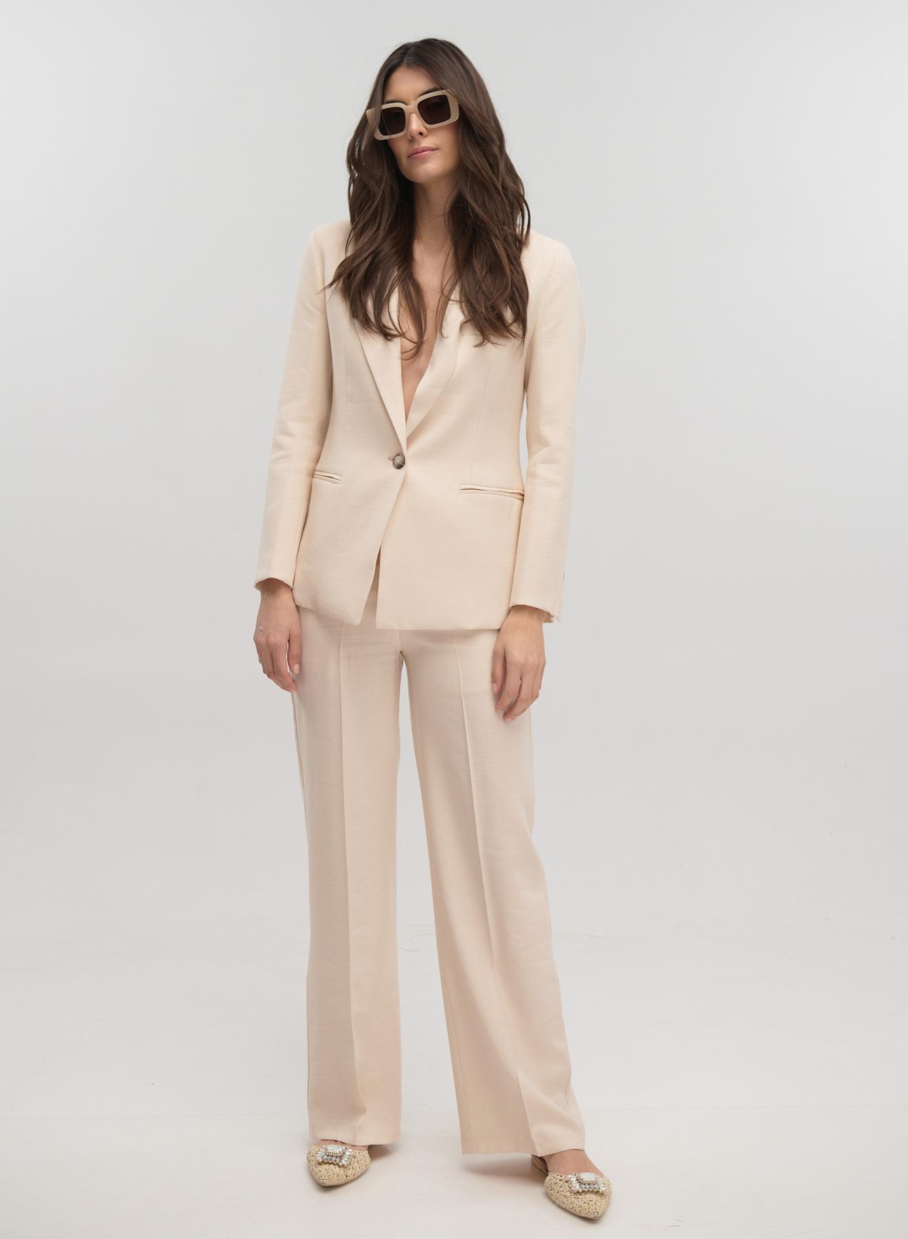 Cream straight legs Trousers Vicolo