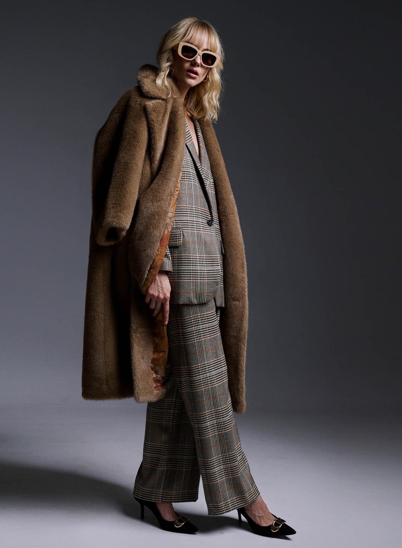 Plaid wide legs Trousers - 3