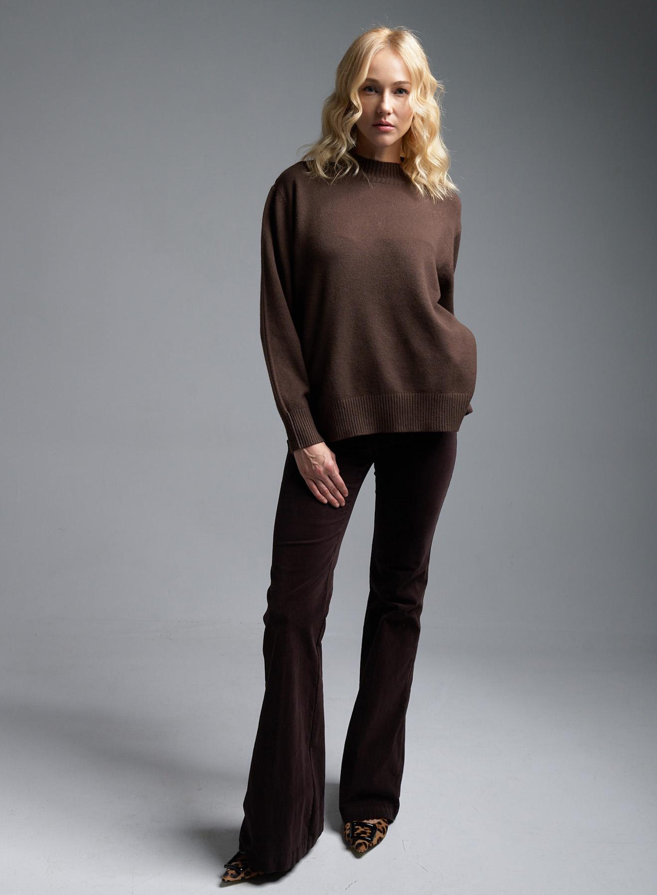 Brown velvet flared Trousers "AROMA" Devotion Twins - 5