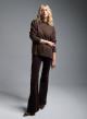 Brown asymetrical Sweater with side slits Bluoltre - 1