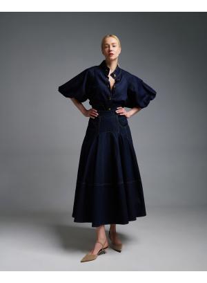 Navy Blue denim Skirt Royal - 55848