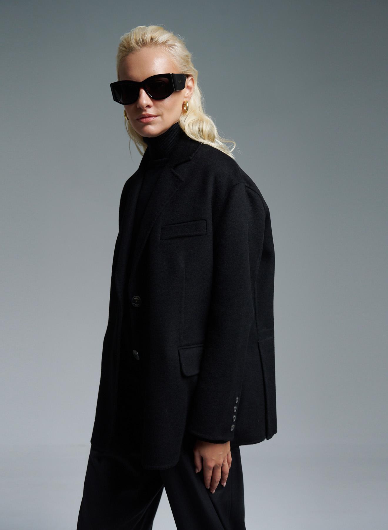 Black oversized Cardigan Coat Vicolo - 1