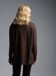 Brown asymetrical Sweater with side slits Bluoltre - 3