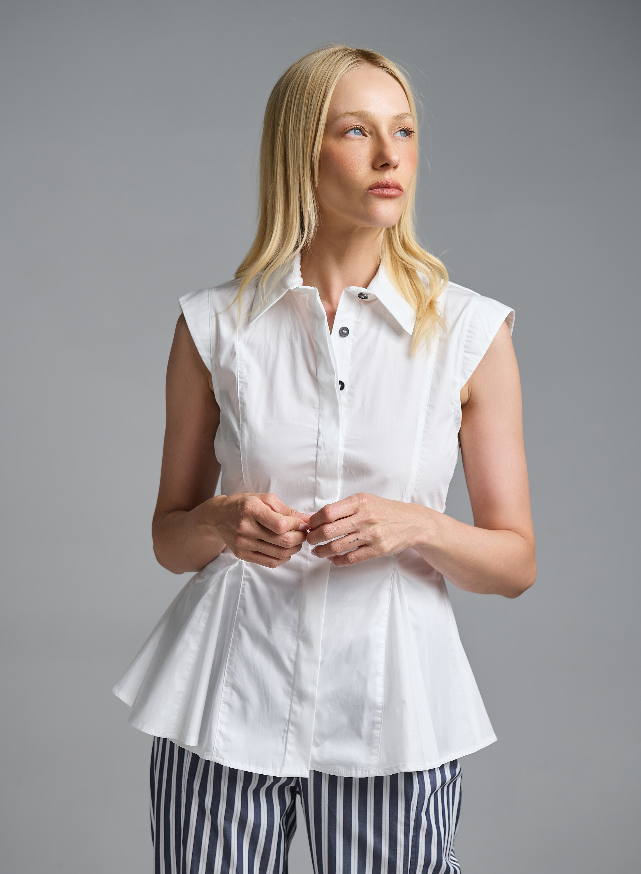 White sleeveless cotton Shirt Motel - 2
