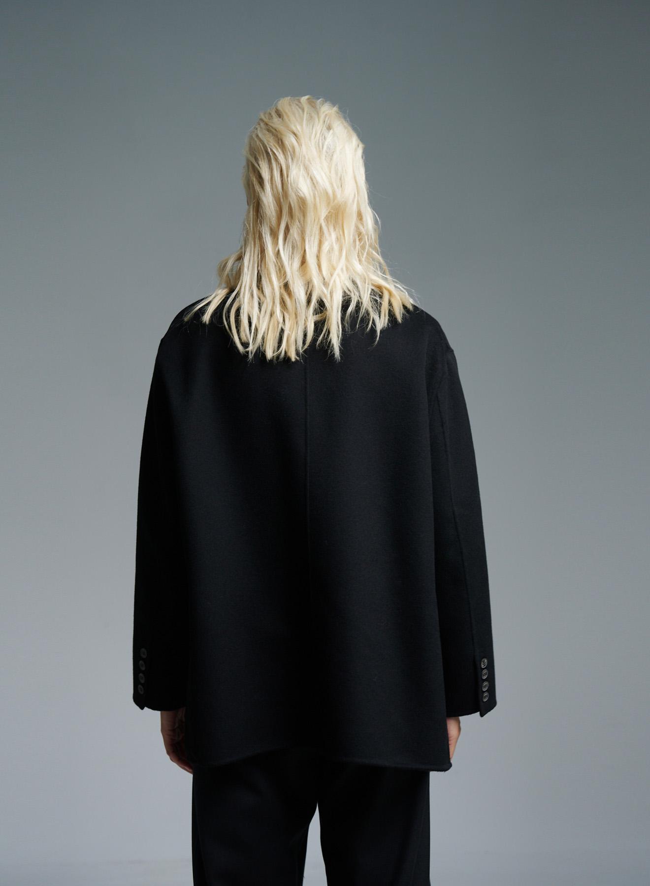 Black oversized Cardigan Coat Vicolo - 3