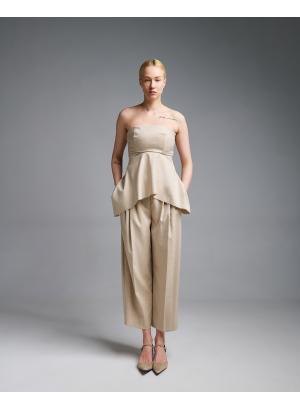Beige pleated ankle Trousers Vicolo - 55886