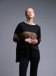 Black-Brown loose fit Sweater with wide stripes See - 1