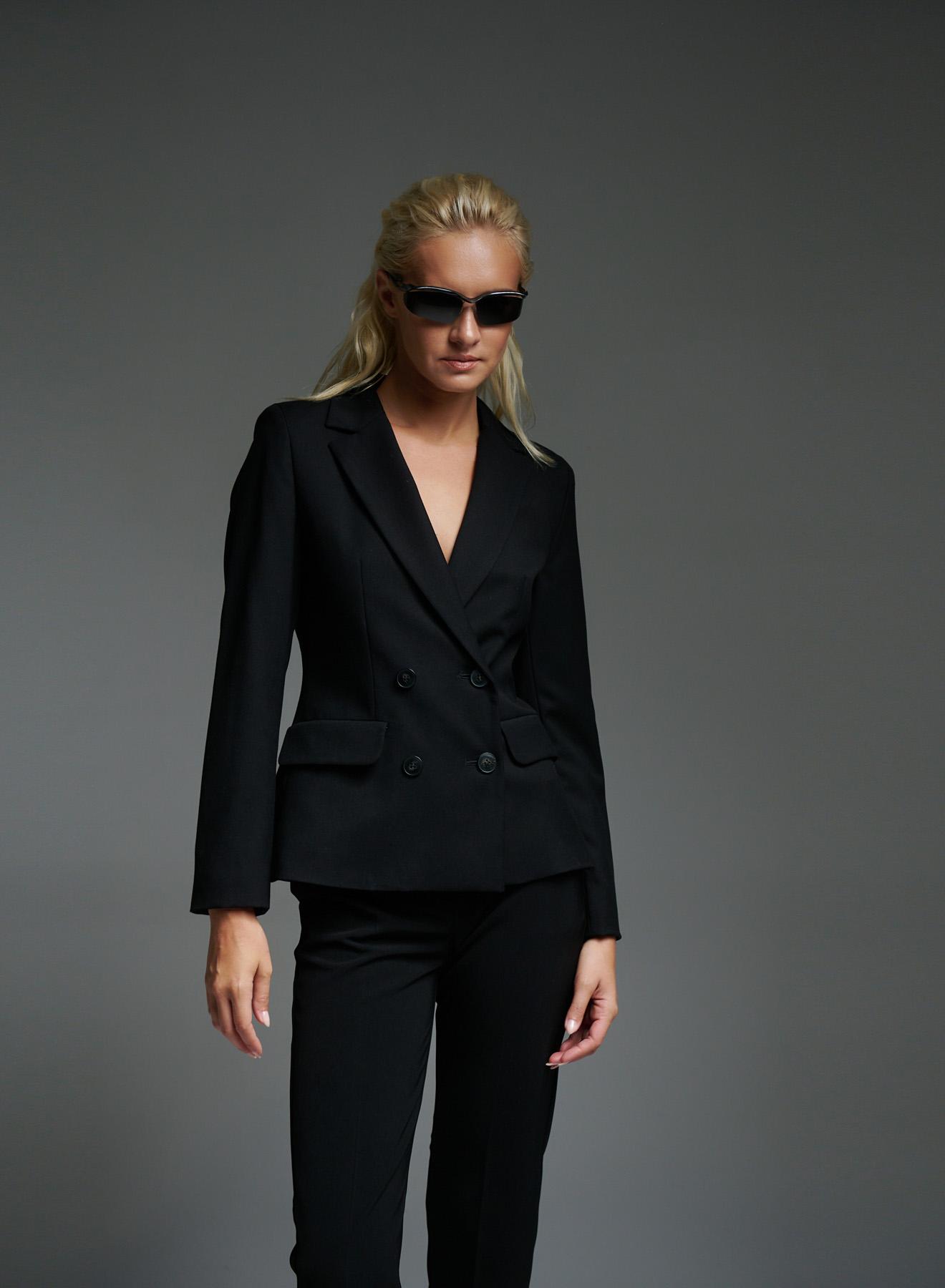 Black double breasted stretch Jacket Emme Marella - 1