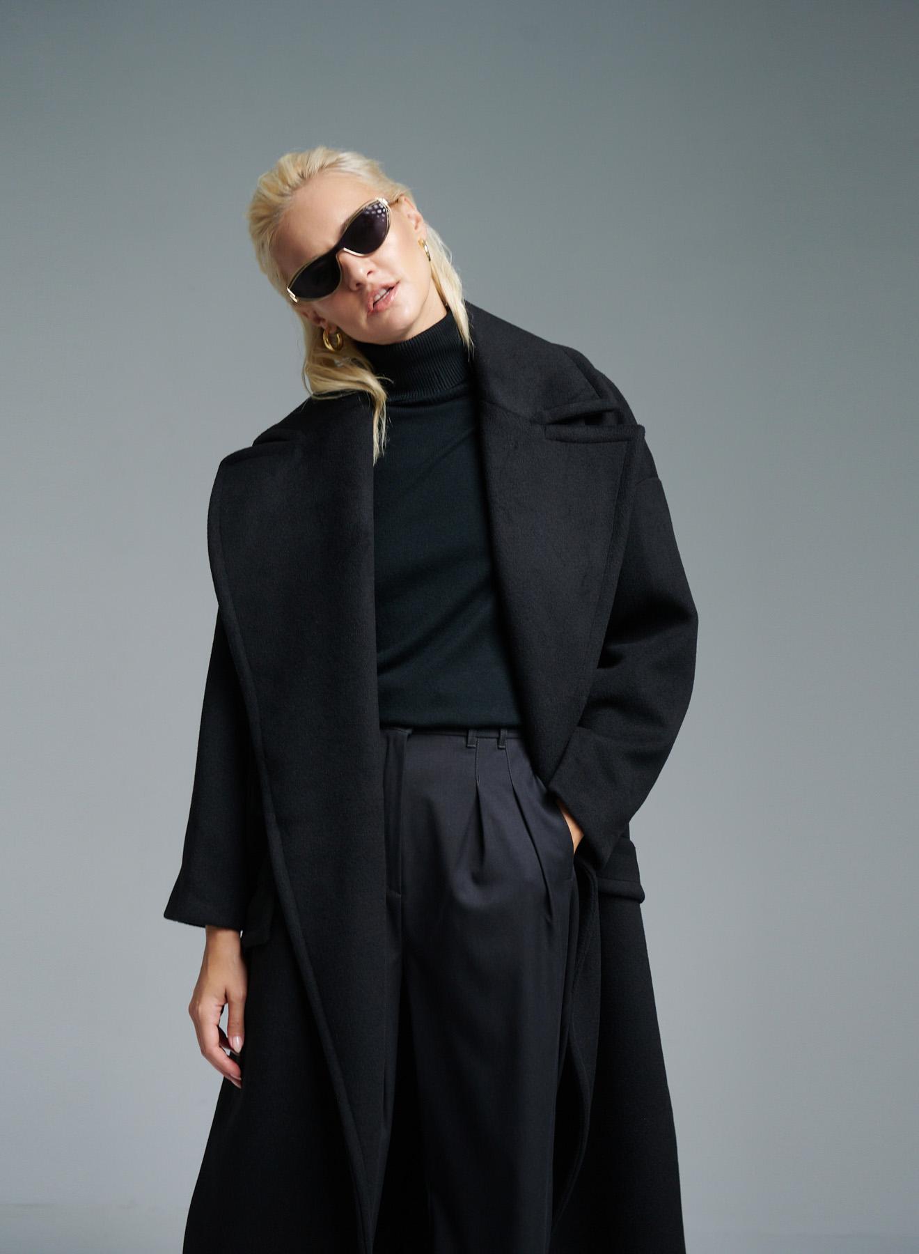 Black long oversized Coat Imperial  - 1