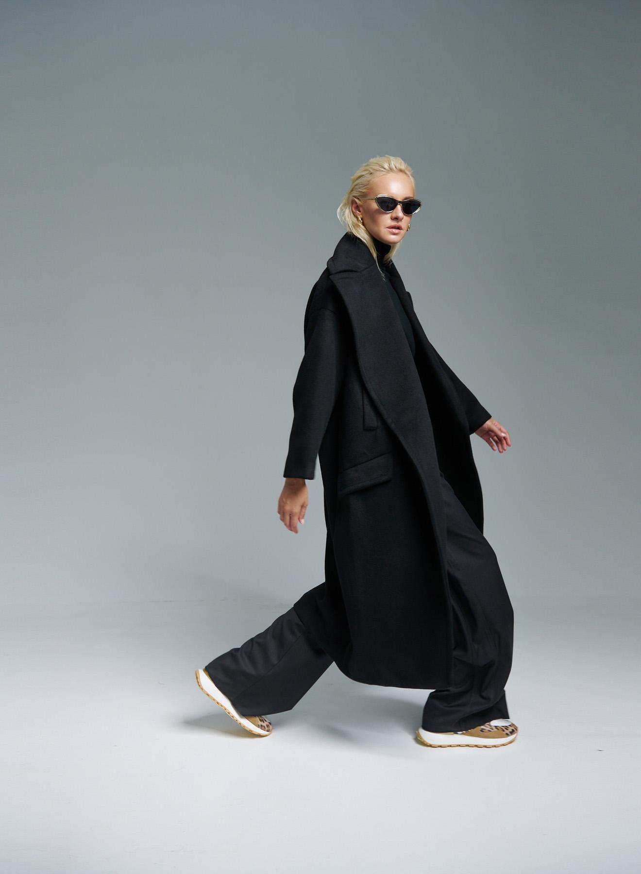 Black long oversized Coat Imperial  - 4