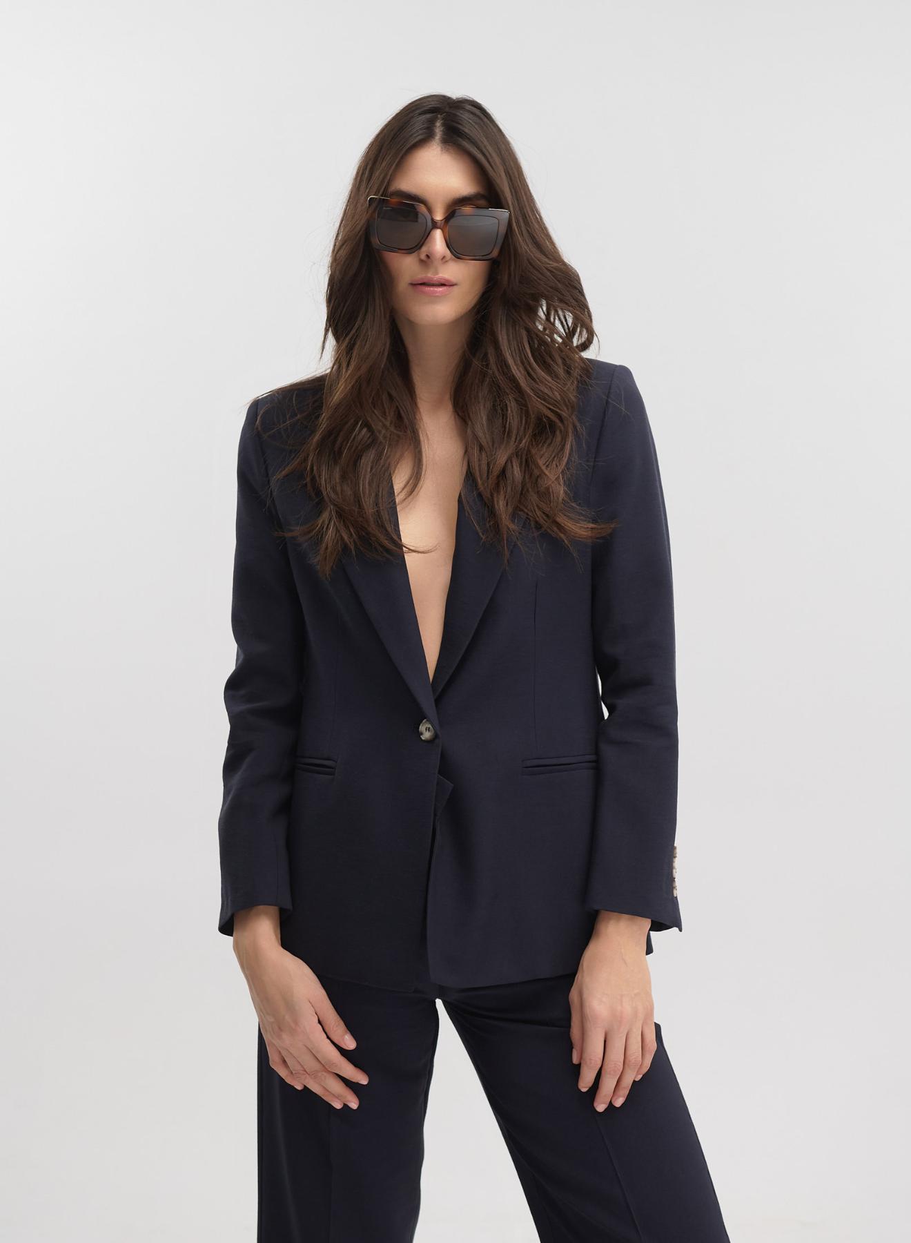 Blue single buttoned Jacket Vicolo - 1