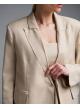 Beige single buttoned Jacket with raw edge hems Vicolo - 2