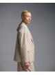 Beige single buttoned Jacket with raw edge hems Vicolo-6