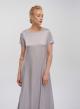 Grey silky touch long Dress with short sleeves Tensione In - 1