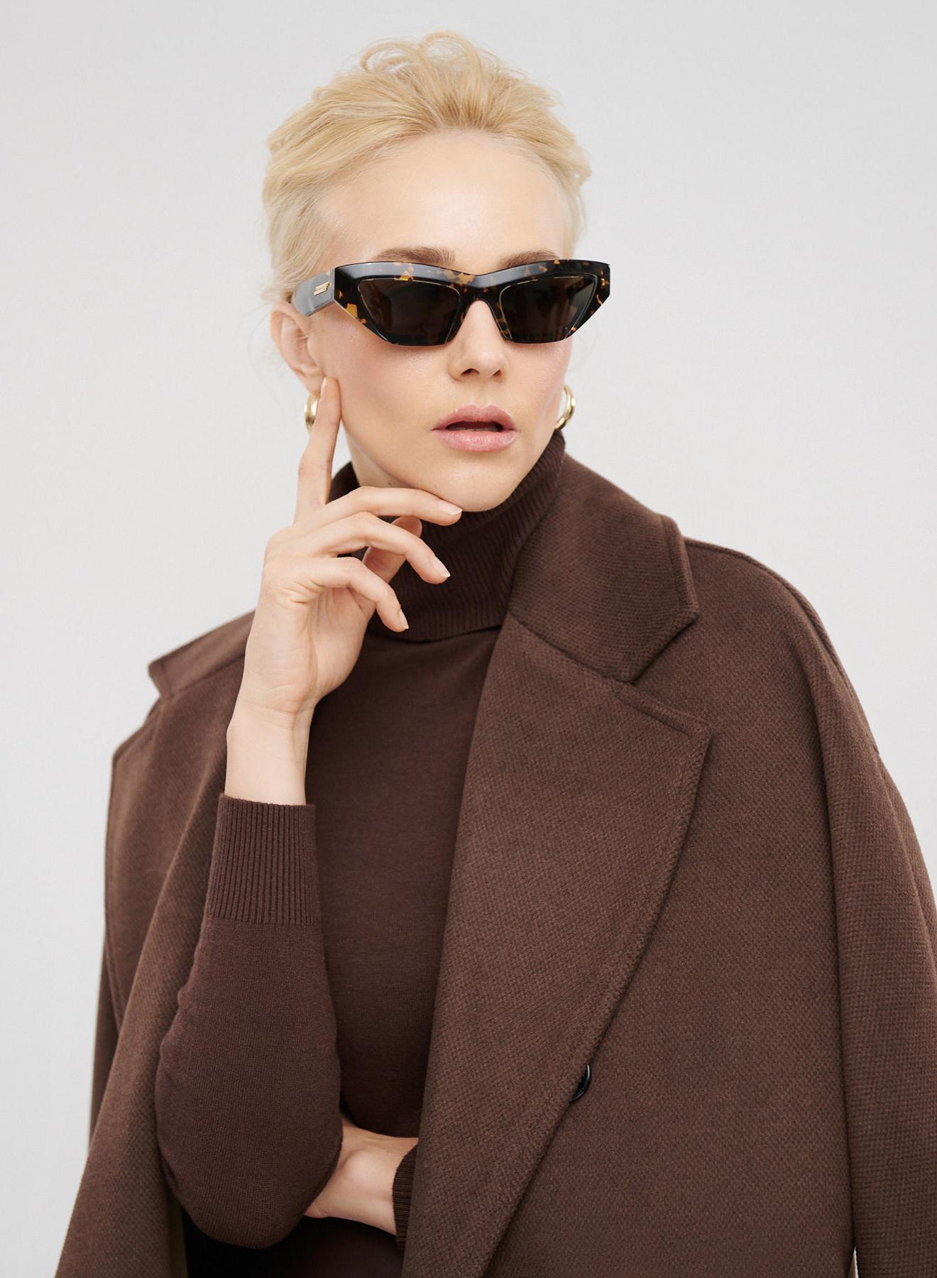 Μακρύ oversized σταυροκούμπωτο παλτό με ζώνη - 3