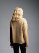 Ecru-Camel-Brown Sweater with round neckline and with sequins Bluoltre - 2