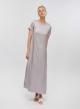 Grey silky touch long Dress with short sleeves Tensione In - 2