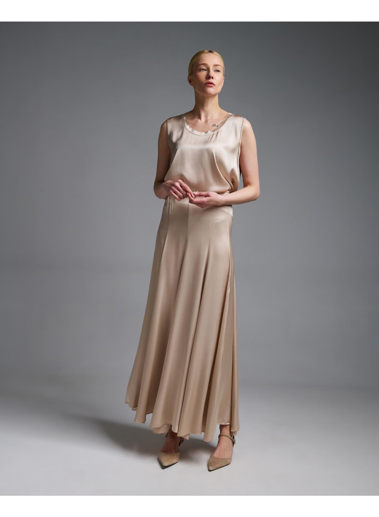 Μπεζ silky touch Φούστα με λάστιχο πίσω στη μέση Vicolo - 1