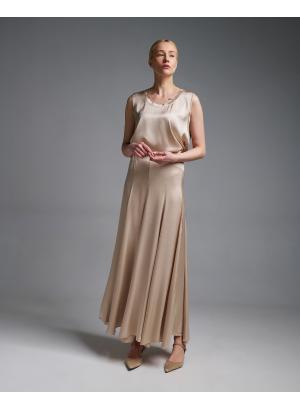 Μπεζ silky touch Φούστα με λάστιχο πίσω στη μέση Vicolo - 55944