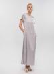 Grey silky touch long Dress with short sleeves Tensione In - 3