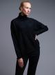 Black turtleneck Sweater with textured details See - 0