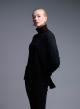 Black turtleneck Sweater with textured details See - 1