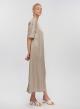 Taupe silky touch long Dress with short sleeves Clothe - 2