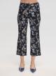 Navy Blue floral cropped Παντελόνι σε ίσια γραμμή Emme Marella - 2