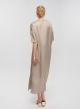 Taupe silky touch long Dress with short sleeves Clothe - 3