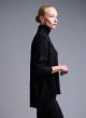 Black turtleneck Sweater with textured details See - 2