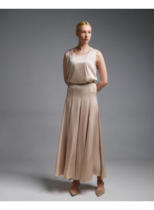 Μπεζ silky touch αμάνικο Τοπ Vicolo - 55903