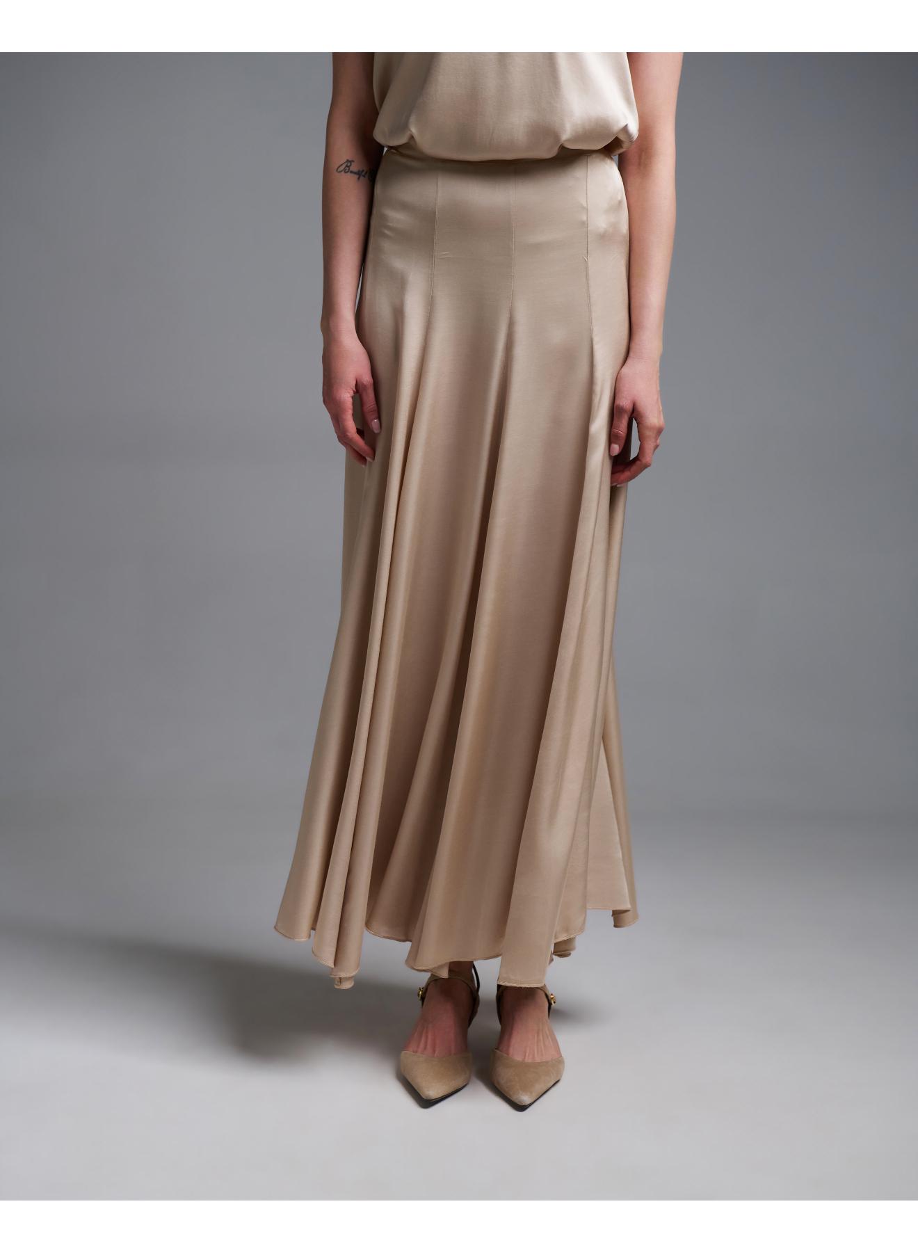 Μπεζ silky touch Φούστα με λάστιχο πίσω στη μέση Vicolo - 5
